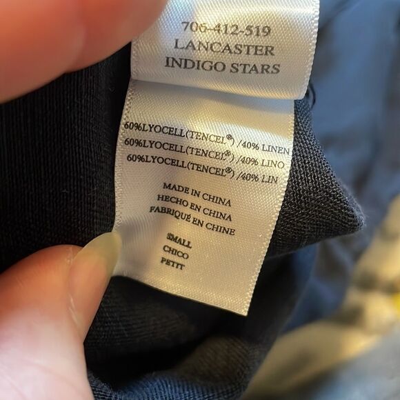 Rails Lancaster Jacket Indigo Stars Linen Blend Zip - Picture 8 of 8